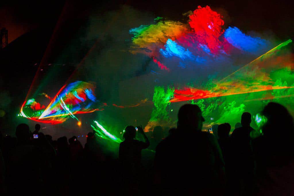 event, światła, scena, koncert