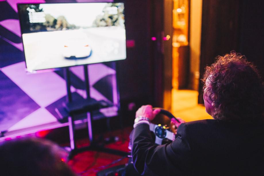 zawody na symulatorze rajdowym, firmowa impreza