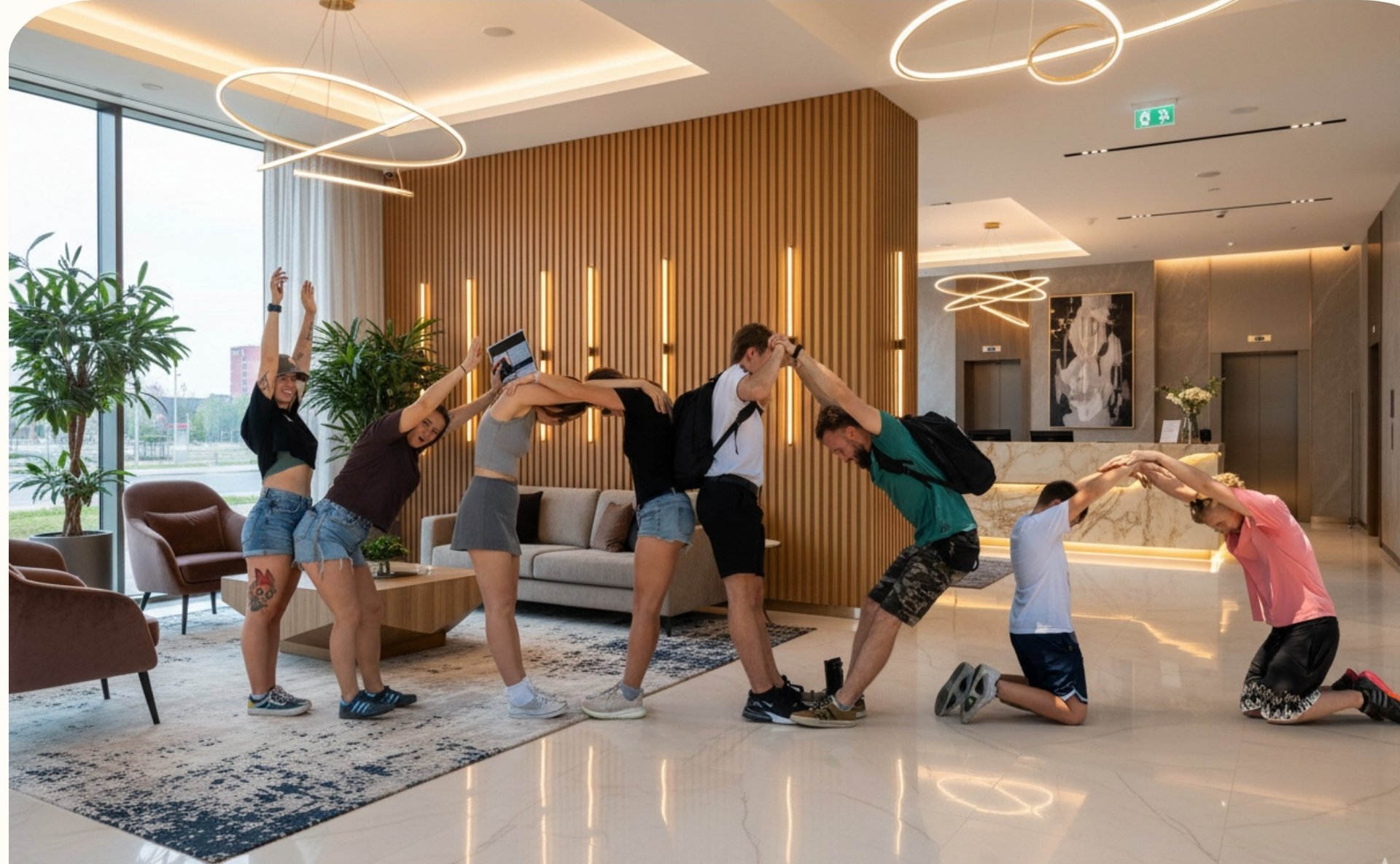 Zespoły grają w hotelowym lobby – świąteczna gra bez wychodzenia na mróz